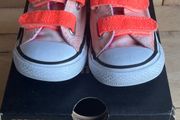 Converse toddler trainers peach/orange Sunset Glow Sz UK4/EU 20 EUC