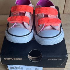 Converse toddler trainers peach/orange Sunset Glow Sz UK4/EU 20 EUC
