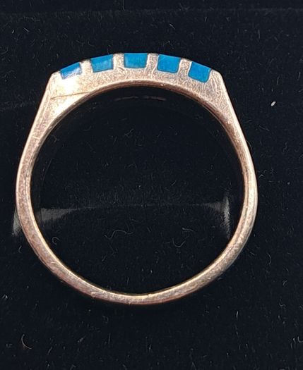sterling silver turquoise ring size P