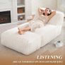 Adult Bean Bag Chairs with Memory Foam Lazy Sofa for Living Room White,Large,Soft Fabric,Ergonomic Back Support,Lightweight,Easy Clean,No Assembly,Wear-resisting,,Well-looking Image 3