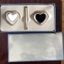 newbridge silver gift set photo pendant and pen with love heart holder still in its box Image 7