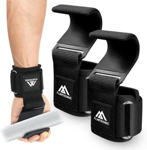 Weight Lifting Hooks, Non-Slip Wrist Support Straps, Weight Lifting Grips, 8 mm Thick Neoprene Wrist Padding, for Pull Up, Fitness, Strength Training, Bodybuilding Workout