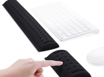 Keyboard Mouse Wrist Rest, Keyboard Wrist Support Mouse Mat Set Memory Foam Ergonomic Wrist Pad Wrist Cushion Anti-Slip for Gaming Computer Notebook Home Office