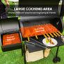 Barbecue Grill Portable Outdoor Charcoal BBQ Grill with Offset Smoker 109 x 60 x 120 cm Black Image 10