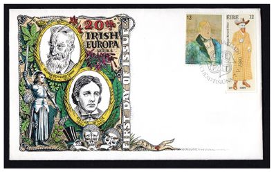 1980 Ireland Europa (Personalities) (George Bernard Shaw & Oscar Wilde) Commemorative Stamps Addressed Hibernian First Day Cover (FDC)