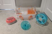 hamster cage and accessories