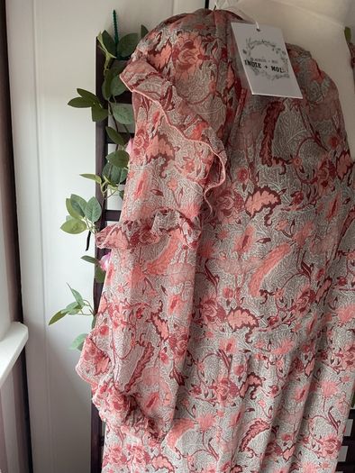 dress Bnwt indie + moi grey pattern long boho style dress T1