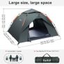 Camping Tent Automatic 3 Man Person Instant Tent Pop Up Ultralight Dome Tent 4 Seasons Waterproof & Windproof Camping Tent with Removable Outer Tarpaulin, Double Layers (FREE POSTAGE) Image 3