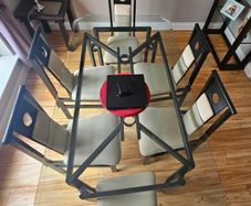 Large Glass Dining Table & 6 Chairs  - seats 6/8