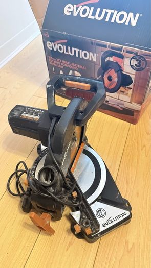 Evolution R210cms 210mm Electric Single-bevel Multi Material Compound Mitre Saw 220-240v