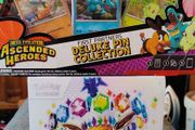 Pokemon Prismatic Evolutions Etb and Ascended Heros pin collection