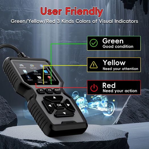 V519 Professional Obd2 Scanner - USB Powered Car Diagnostic Tool with Real-Time Data Stream, Full-Featured Obd Ii Testing (I/M Ready, Bod2/Eobd), Clears Check Engine Light, Reads/Erasing Codes from Most Vehicles, Car Maintenance, Ergonomic Design, Durable