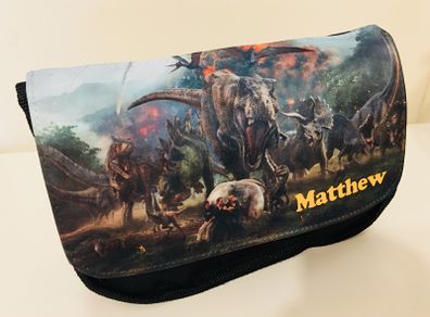 Jurasic Park Jurasic world printed Personalised Pencil Case / Make up bag / back to school stationary