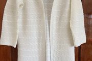 Cardigan - 3/4 Length - Size Medium (White)
