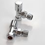 Malmo Chrome Angled Towel Rail Valve 15mm  1 2 Radiator Valve Image 3