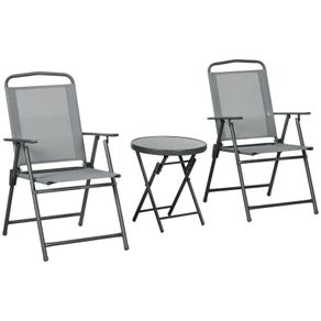 Outsunny 3 Pieces Garden Table and Chairs, Outdoor Bistro Set