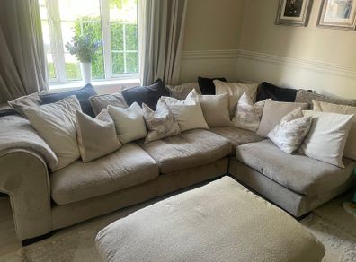 Biege L shaped couch