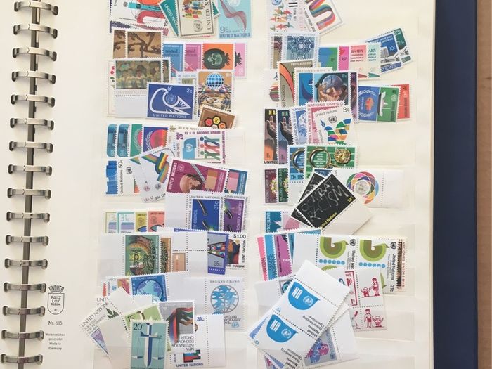 1951-1980s United Nations Stamp Collection Mint Never Hinged (MNH) in Lindner Pages housed in album (60 images showing contents)