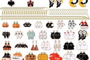 70PCS Halloween Charms for Jewellery Making, Alloy Charms Pendant with 100PCS Ear Hook and 5PCS Necklace Pumpkin Ghost Ornament for Jewelry Bracelet Necklace Crafts Making