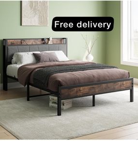 Double Bed Frames with Wooden Storage