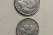 1942 GB half crown and florin 50% silver