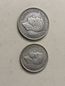 1942 GB half crown and florin 50% silver