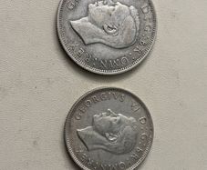 1942 GB half crown and florin 50% silver