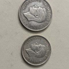 1942 GB half crown and florin 50% silver