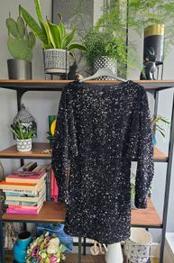 Mango black sequin dress. Size M