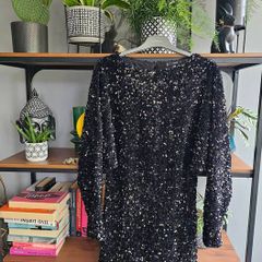 Mango black sequin dress. Size M