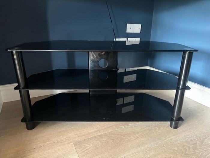 Black Glass TV Stand