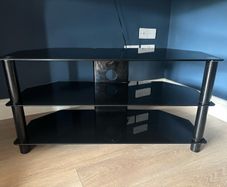 Black Glass TV Stand