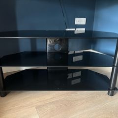 Black Glass TV Stand