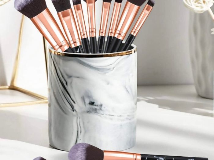 Makeup Brushes 10Pcs Marble Makeup Brush Set Foundation Powder Blush Blending Eyeshadow Brushes Sets (FREE POSTAGE)