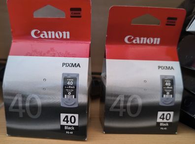 2 X Canon PG-40 Original black ink cartridges (PG40)