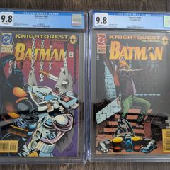 Batman Issue 502 + 505 Cgc 9.8 Graded Comic Books Azrael Knightfall Knightquest Marvel DC