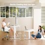 Electric Standing Desk 80x60 cm Low Height 48-75 Adjustable with Wheels Hooks Stand Up Memory Handset for Home Office White Image 4
