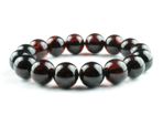 Luxury Dark Cherry Baltic Amber Unisex Large 14mm Beaded Stretch Bracelet for Men Women Genuine Organic Large Amber Beads