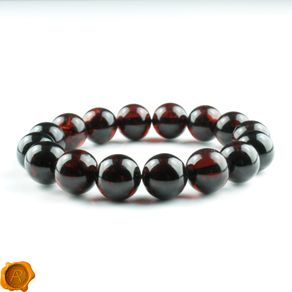 Luxury Dark Cherry Baltic Amber Unisex Large 14mm Beaded Stretch Bracelet for Men Women Genuine Organic Large Amber Beads