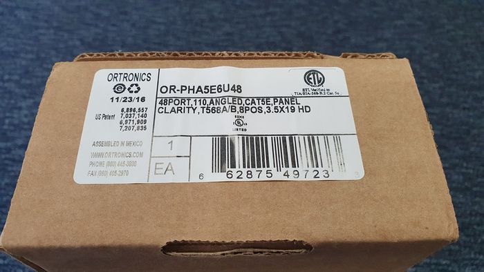 Ortronics 48 port network panel CAT5e brand new angled