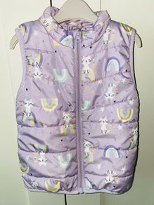 Lilac gilet cats & rainbows