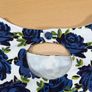 Laura Ashley Womens Dress White A-Line Linen Blue Rose Floral Print Retro SZ 10 Image 10