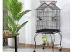 Classic Bird Cage with Outdoor Seat Large Side Door Bird Cage with Stand 145 cm High  for Turtle Pigeons, Cockatiels, Parrots, Parakeets.
