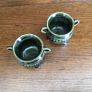 A Pair of Vintage Dark green ireland Decorative cauldron pots Image 3