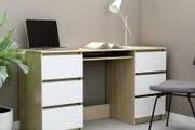 Writing Desk White and Sonoma Oak 140x50x77 cm Chipboard