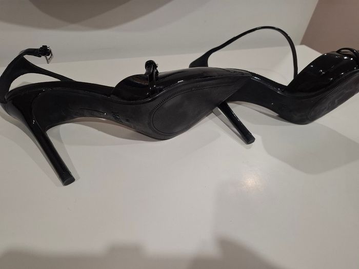 Zara black patent stiletto heels - size 39