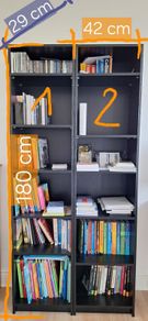 2 Tall Black Bookcases Very Good Condition