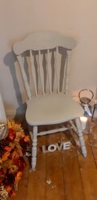 Solid wood french grey style painted chair