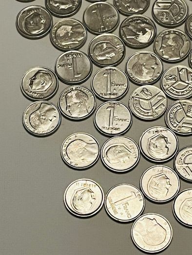 Belgian 1 Franc Coins. Bundle. 1990s. Around 150 in total
