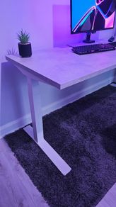 Flexispot E7 Pro White + Ikea Ekbacken Desktop Concrete Grey